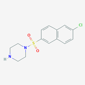 molecular formula C14H15ClN2O2S B8813075 1-((6-Chloronaphthalen-2-yl)sulfonyl)piperazine CAS No. 203521-17-9
