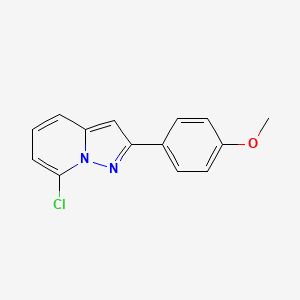 molecular formula C14H11ClN2O B8813092 7-Chloro-2-(4-methoxyphenyl)pyrazolo[1,5-A]pyridine CAS No. 437384-17-3