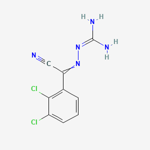 molecular formula C9H7Cl2N5 B8813179 Hydrazinecarboximidamide, 2-[cyano(2,3-dichlorophenyl)methylene]- 