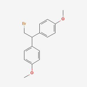 molecular formula C16H17BrO2 B8813217 1-(2-Bromo-1-(4-methoxyphenyl)ethyl)-4-methoxybenzene CAS No. 62897-80-7