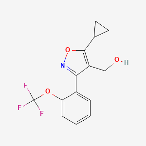 molecular formula C14H12F3NO3 B8813232 5-Cyclopropyl-3-[2-(trifluoromethoxy)phenyl]isoxazole-4-methanol CAS No. 946426-90-0