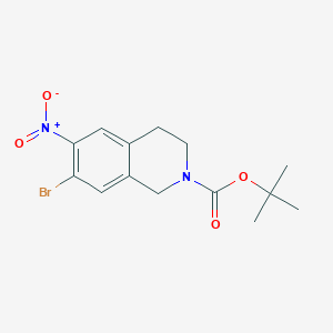 molecular formula C14H17BrN2O4 B8813334 7-Bromo-6-nitro-N-tert-butoxycarbonyl-1,2,3,4-tetrahydroisoquinoline CAS No. 186390-63-6