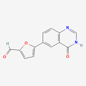 molecular formula C13H8N2O3 B8813526 5-(4-Hydroxy-6-quinazolinyl)furan-2-carbaldehyde 