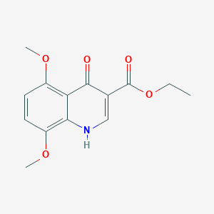 molecular formula C14H15NO5 B8813756 Ethyl 4-hydroxy-5,8-dimethoxyquinoline-3-carboxylate CAS No. 5428-19-3