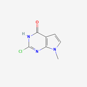 molecular formula C7H6ClN3O B8813769 2-Chloro-7-methyl-3H-pyrrolo[2,3-d]pyrimidin-4(7H)-one 