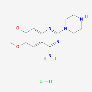 molecular formula C14H20ClN5O2 B8813800 2-Piperazine-4-amino-6,7-dimethoxyquinazoline hydrochloride 