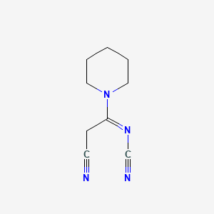 molecular formula C9H12N4 B8813813 1-(2-Cyano-1-(cyanoimino)ethyl)piperidine CAS No. 56488-00-7
