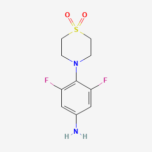 molecular formula C10H12F2N2O2S B8814025 4-(4-Amino-2,6-difluorophenyl)thiomorpholine 1,1-dioxide CAS No. 383199-91-5