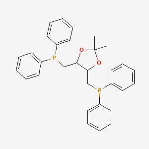 molecular formula C31H32O2P2 B8814054 ((5-((Diphenylphosphino)methyl)-2,2-dimethyl-1,3-dioxolan-4-yl)methyl)(diphenyl)phosphine 