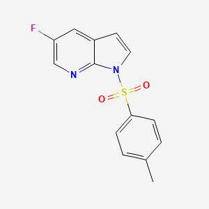 molecular formula C14H11FN2O2S B8814081 1H-Pyrrolo[2,3-B]pyridine, 5-fluoro-1-[(4-methylphenyl)sulfonyl]- 