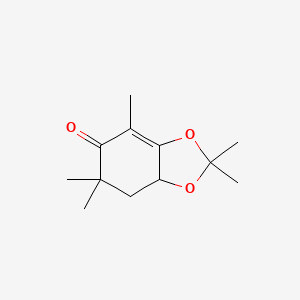 molecular formula C12H18O3 B8814178 7,7a-Dihydro-2,2,4,6,6-pentamethyl-1,3-benzodioxol-5(6h)-one 