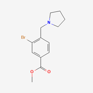 molecular formula C13H16BrNO2 B8814189 Methyl 3-bromo-4-(pyrrolidin-1-ylmethyl)benzoate CAS No. 193964-66-8