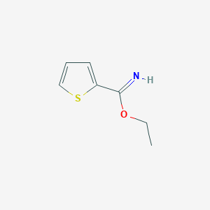 molecular formula C7H9NOS B8814395 2-Thiophenecarboximidic acid ethyl ester CAS No. 54610-47-8