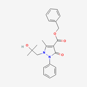 molecular formula C22H24N2O4 B8814414 Benzyl 1-(2-hydroxy-2-methylpropyl)-5-methyl-3-oxo-2-phenyl-2,3-dihydro-1H-pyrazole-4-carboxylate CAS No. 913376-52-0