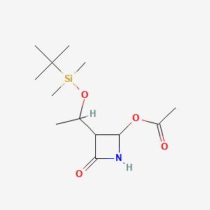 molecular formula C13H25NO4Si B8814516 Acetic acid 3-[1-(tert-butyldimethylsiloxy)ethyl]-2-oxoazetidin-4-yl ester 