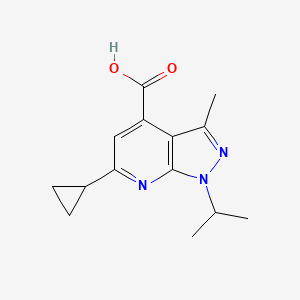 molecular formula C14H17N3O2 B8814520 6-Cyclopropyl-1-isopropyl-3-methyl-1H-pyrazolo[3,4-b]pyridine-4-carboxylic acid CAS No. 886502-06-3
