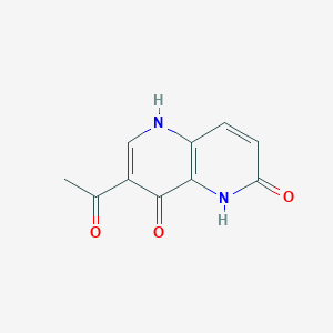 molecular formula C10H8N2O3 B8814555 1-(4,6-Dihydroxy-1,5-naphthyridin-3-yl)ethanone 