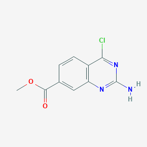 molecular formula C10H8ClN3O2 B8815238 Methyl 2-amino-4-chloroquinazoline-7-carboxylate 