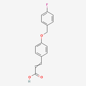 molecular formula C16H13FO3 B8815504 3-[4-[(4-fluorophenyl)methoxy]phenyl]prop-2-enoic Acid 
