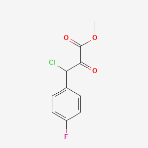 molecular formula C10H8ClFO3 B8815973 Methyl 3-chloro-3-(4-fluorophenyl)-2-oxopropanoate 