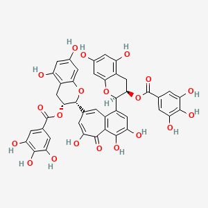 molecular formula C43H32O20 B8816235 [(2R,3R)-2-[1-[(2R,3R)-5,7-dihydroxy-3-(3,4,5-trihydroxybenzoyl)oxy-3,4-dihydro-2H-chromen-2-yl]-3,4,5-trihydroxy-6-oxobenzo[7]annulen-8-yl]-5,7-dihydroxy-3,4-dihydro-2H-chromen-3-yl] 3,4,5-trihydroxybenzoate 