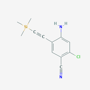 molecular formula C12H13ClN2Si B8816522 4-Amino-2-chloro-5-[(trimethylsilyl)ethynyl]benzonitrile 