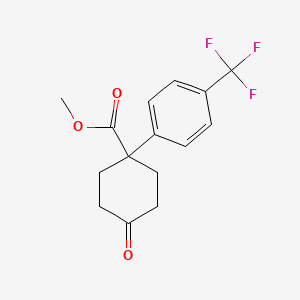 molecular formula C15H15F3O3 B8816560 Methyl 4-Oxo-1-(4-(trifluoromethyl)phenyl)cyclohexanecarboxylate 