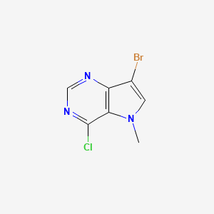 molecular formula C7H5BrClN3 B8816582 7-bromo-4-chloro-5-methyl-5H-pyrrolo[3,2-d]pyrimidine 