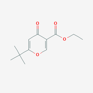 molecular formula C12H16O4 B8816680 Ethyl 6-(tert-butyl)-4-oxo-4H-pyran-3-carboxylate CAS No. 134653-81-9