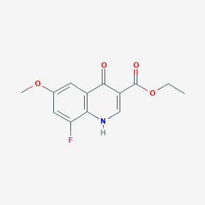 molecular formula C13H12FNO4 B8816683 Ethyl 8-fluoro-4-hydroxy-6-methoxyquinoline-3-carboxylate 