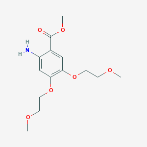 molecular formula C14H21NO6 B8816816 Methyl 2-amino-4,5-bis(2-methoxyethoxy)benzoate 