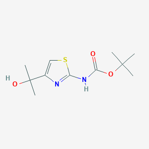 molecular formula C11H18N2O3S B8816821 tert-Butyl (4-(2-hydroxypropan-2-yl)thiazol-2-yl)carbamate CAS No. 876756-13-7