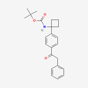 molecular formula C23H27NO3 B8817380 Tert-butyl (1-(4-(2-phenylacetyl)phenyl)cyclobutyl)carbamate CAS No. 1032349-98-6