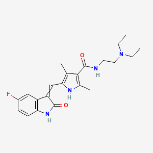 molecular formula C22H27FN4O2 B8817484 N-[2-(diethylamino)ethyl]-5-[(Z)-(5-fluoro-2-oxo-1H-indol-3-ylidene)methyl]-2,4-dimethyl-1H-pyrrole-3-carboxamide 
