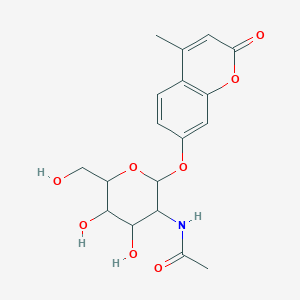 molecular formula C18H21NO8 B8817686 7-((2-Acetamido-2-deoxy-beta-D-galactopyranosyl)oxy)-4-methyl-2H-1-benzopyran-2-one 