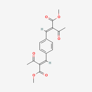 molecular formula C18H18O6 B8817863 Dimethyl 2,2'-(1,4-phenylenebis(methaneylylidene))bis(3-oxobutanoate) 