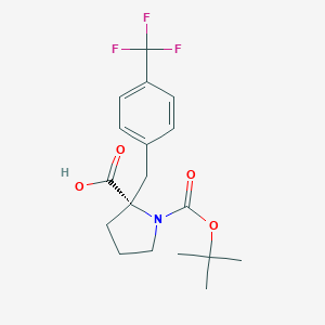 molecular formula C18H22F3NO4 B088633 (S)-1-(叔丁氧羰基)-2-(4-(三氟甲基)苄基)吡咯烷-2-羧酸 CAS No. 1217720-94-9