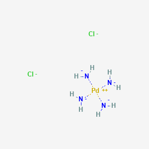 molecular formula Cl2H8N4Pd-4 B088760 四氨合二氯化钯(2+),(SP-4-1)- CAS No. 13815-17-3