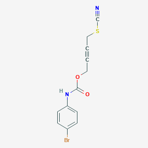 molecular formula C12H9BrN2O2S B089259 4-thiocyanatobut-2-ynyl N-(4-bromophenyl)carbamate CAS No. 14223-12-2