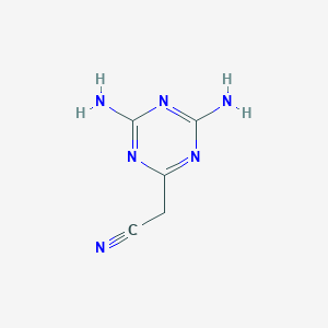 molecular formula C5H6N6 B089307 (4,6-二氨基-1,3,5-三嗪-2-基)乙腈 CAS No. 13301-35-4