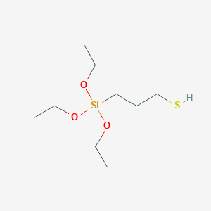 molecular formula C9H22O3SSi B089376 1-丙硫醇，3-(三乙氧基甲硅烷基)- CAS No. 14814-09-6