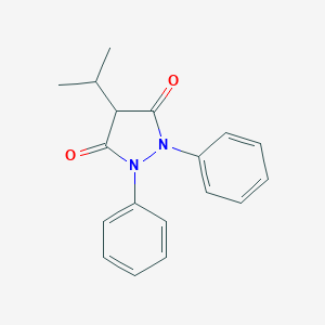 molecular formula C18H18N2O2 B089671 3,5-Pyrazolidinedione, 4-(1-methylethyl)-1,2-diphenyl- CAS No. 1093-68-1