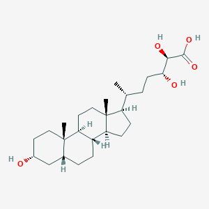 molecular formula C27H46O6 B089956 (2R,3R,6R)-2,3-二羟基-6-[(3R,5R,8R,9S,10S,13R,14S,17R)-3-羟基-10,13-二甲基-2,3,4,5,6,7,8,9,11,12,14,15,16,17-十四氢-1H-环戊[a]菲并蒽-17-基]庚酸 CAS No. 1061-64-9