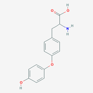 molecular formula C15H15NO4 B090148 2-Amino-3-(4-(4-hydroxyphenoxy)phenyl)propanoic acid CAS No. 1034-10-2