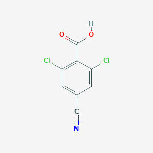 molecular formula C8H3Cl2NO2 B090358 Acide 2,6-dichloro-4-cyanobenzoïque CAS No. 1258298-05-3