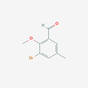 molecular formula C9H9BrO2 B090396 3-溴-2-甲氧基-5-甲基苯甲醛 CAS No. 1224604-15-2