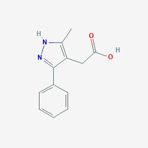 molecular formula C12H12N2O2 B090641 （5-甲基-3-苯基-1H-吡唑-4-基）乙酸 CAS No. 1239325-89-3