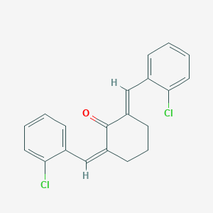 molecular formula C20H16Cl2O B090745 (2E,6E)-2,6-bis[(2-chlorophenyl)methylidene]cyclohexan-1-one CAS No. 18989-81-6