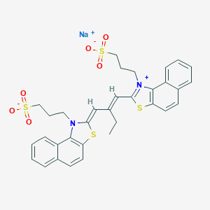 molecular formula C33H31N2NaO6S4 B090751 Hydrogen-1-(3-sulphonatopropyl)-2-[2-[[1-(3-sulphonatopropyl)naphtho[1,2-d]thiazol-2(1H)-ylidene]methyl]-1-butenyl]naphtho[1,2-d]thiazolium,sodium salt CAS No. 16470-45-4