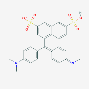 B090867 Hydrogen (4-((4-(dimethylamino)phenyl)(3,6-disulphonato-1-naphthyl)methylene)cyclohexa-2,5-dien-1-ylidene)dimethylammonium CAS No. 18249-12-2